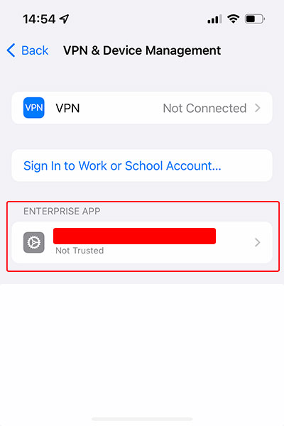 AHAspeed ios install custom enterprise app, step 3 - go to enterprise app section